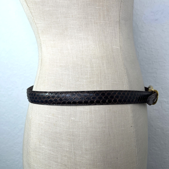 Women’s Genuine Snake Skin Waist Belt Brown Size S-M, unbranded, vintage, retro - Picture 5 of 8